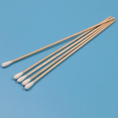 CA-006 生物分解性 長い木製の棒 クリーンルーム Q ヒント 産業用綿花 清掃 スワブ 棒