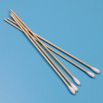 CA-006 生物分解性 長い木製の棒 クリーンルーム Q ヒント 産業用綿花 清掃 スワブ 棒