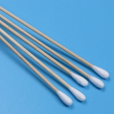 CA-006 生物分解性 長い木製の棒 クリーンルーム Q ヒント 産業用綿花 清掃 スワブ 棒