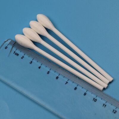 100mm 頑丈なPPスティック 大丸型頭 綿花 医療用QTips 綿のスワブ 実験用