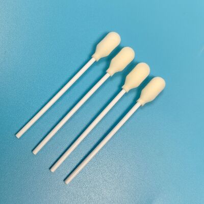 医療試験用の白色PPスティック 泡蓋 綿 スポンジ 棒 泡先スワブ