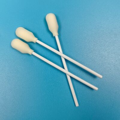 医療試験用の白色PPスティック 泡蓋 綿 スポンジ 棒 泡先スワブ
