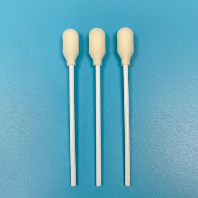 医療試験用の白色PPスティック 泡蓋 綿 スポンジ 棒 泡先スワブ