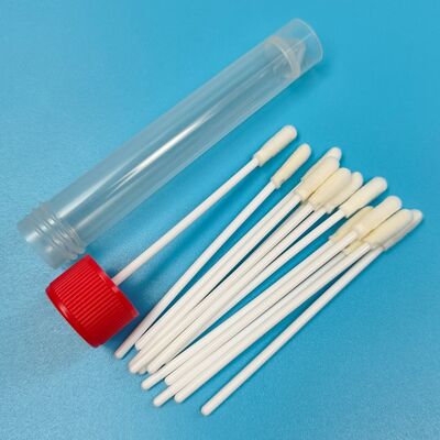 8 センチメートル使い捨て白 PP スティック滅菌泡先端綿棒 VTM キットインフルエンザ検査口腔綿棒環境試験綿棒表面サンプリング綿棒
