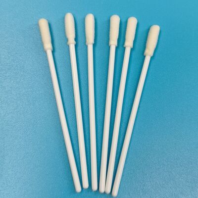8 センチメートル使い捨て白 PP スティック滅菌泡先端綿棒 VTM キットインフルエンザ検査口腔綿棒環境試験綿棒表面サンプリング綿棒