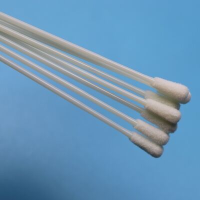 145 ミリメートル ABS スティック植毛ナイロン滅菌綿棒インフルエンザ検査サンプリング綿棒口腔標本収集綿棒破断点なし