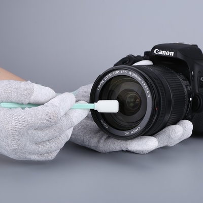 長方形のMicrofiberは緑PPの棒、プリンターのための生殖不能のクリーニングの綿棒を拭きます