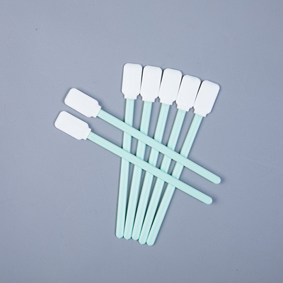 長方形のMicrofiberは緑PPの棒、プリンターのための生殖不能のクリーニングの綿棒を拭きます