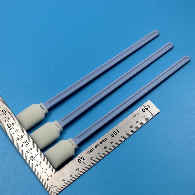 228mm リントフリー ブルー ロングハンドル 直角式 クリーンルーム スワブ 大型プリンター クリーニング 泡スワブ