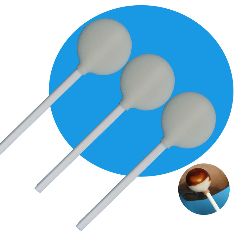 Disposable White PP Stick 30mm Lollipop Sponge Stick  Big Round Head Medical Foam Swab Applicator for Healthcare