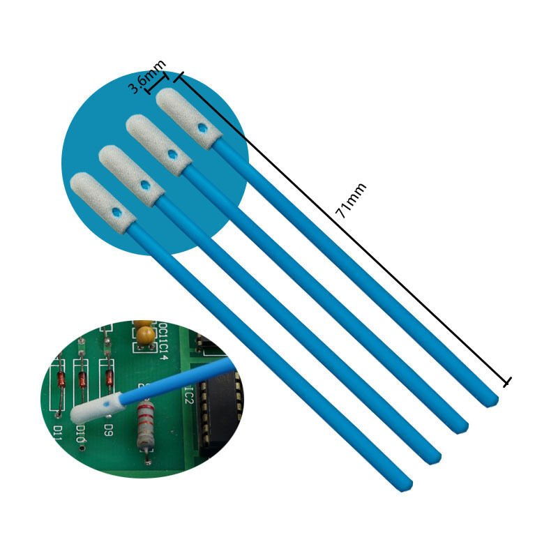 742 糸くずの出ないブルーハンドル 3.6 ミリメートル精密スポンジ綿棒エレクトロニクスクリーニングフォーム先端ディテール綿棒クリーンルーム用