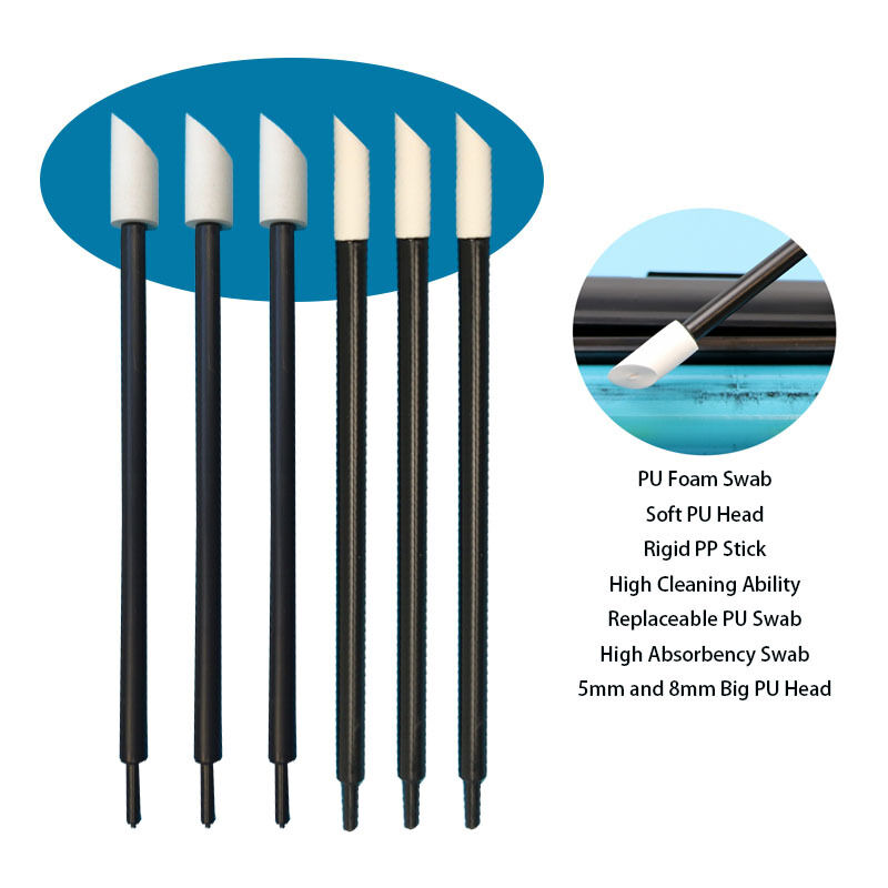 T-21 リジッド PP スティック交換可能 8 ミリメートル PU ヘッドプリンタクリーニング綿棒 PU フォーム綿棒ルビースティックディテール綿棒